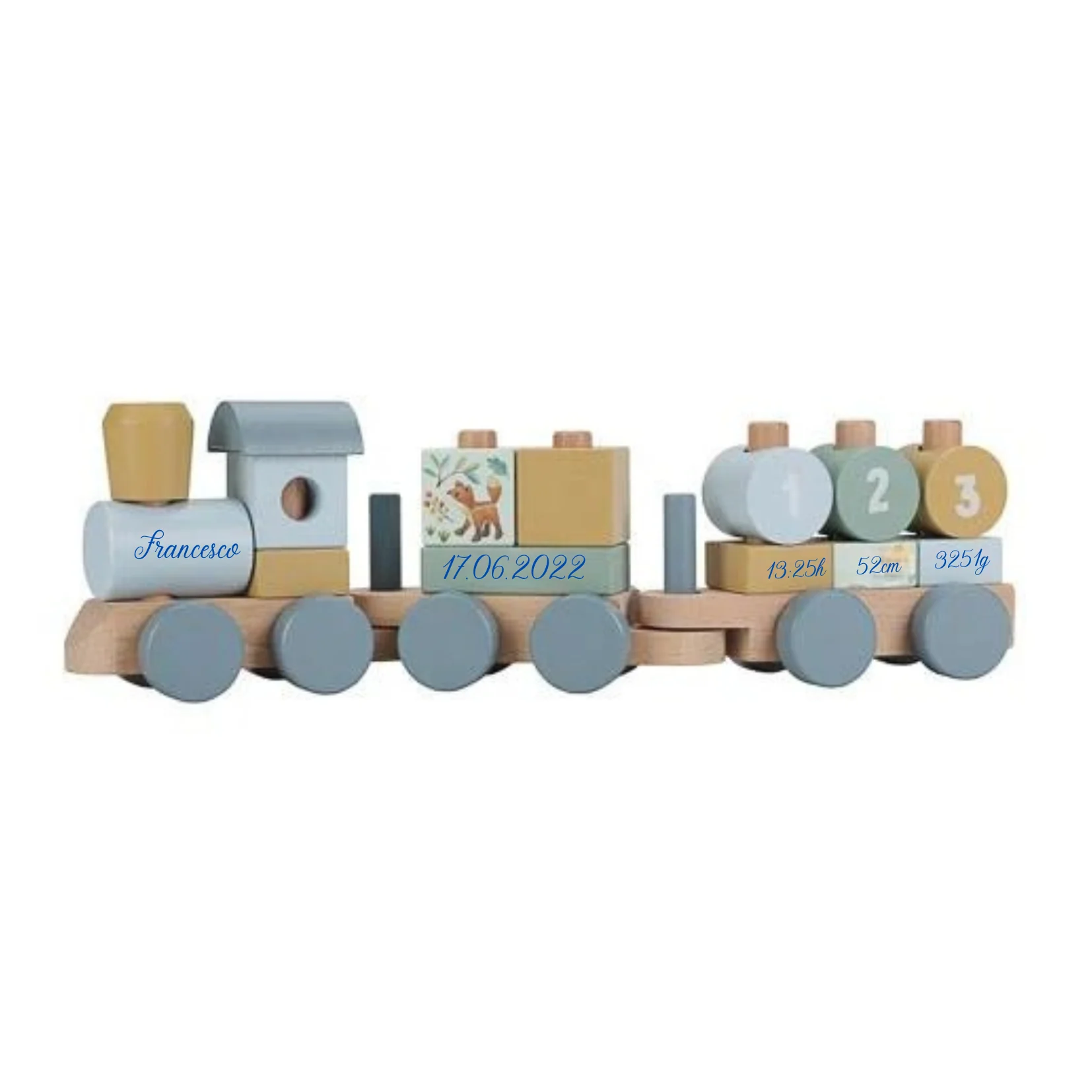 Little Dutch - Treno Personalizzabile - Blu Amici Della Foresta - immagine 6