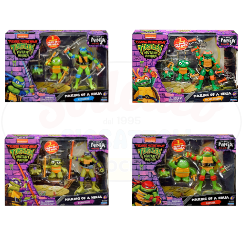 Tartarughe Ninja Action Figures (Assortito): Dalla nascita all’adolescenza, brillano al buio!