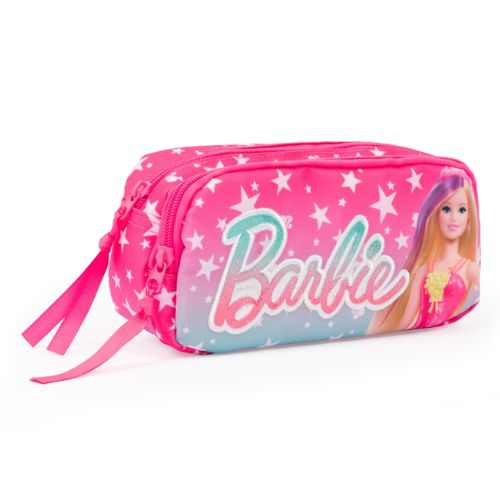 Astuccio Porta Penne Barbie Mattel: Maxi Bustina 2 Zip per Scuola