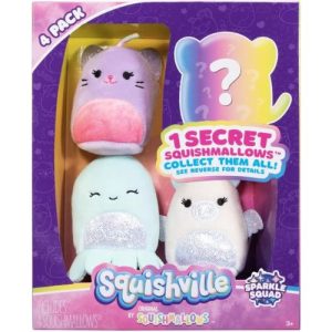 Squishville Sparkle Squad 4-Pack con Sorpresa (Squishmallows)