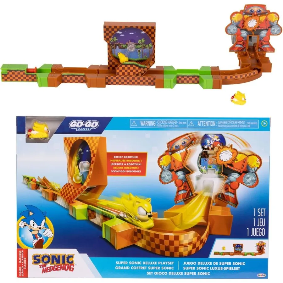 Sonic Go Go Racers Deluxe Playset con Super Sonic Diecast