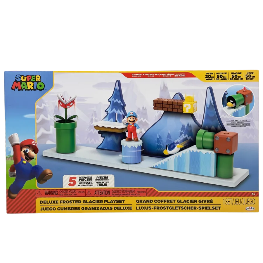 Super Mario Deluxe Playset Ghiacciaio Ghiacciato – Jakks Pacific | 40,5cm x 10cm x 23cm - immagine 2