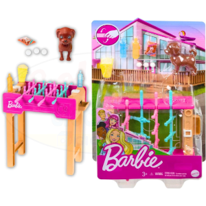 Barbie – Playset Biliardino con Cucciolo: Divertimento Garantito per i Più Piccoli