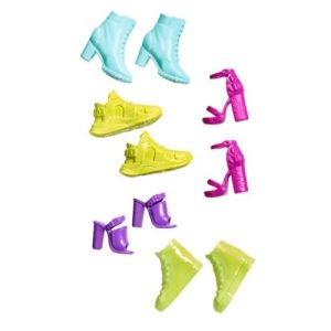 Barbie Confezione Di Scarpe, Multicolore e Moderna – 5 Paia per Creare Stili Unici (Mattel HBV30)