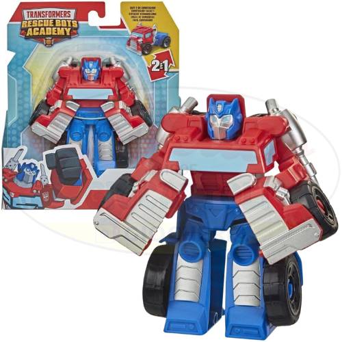 Transformers Optimus Prime – Robot 12cm Rescue Bots Academy – Giocattolo Trasformabile per Bambini, Facile da Usare