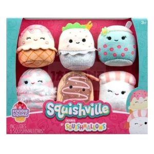 Squishmallows Varsity Squad – Set 6 Mini Peluche da Collezione