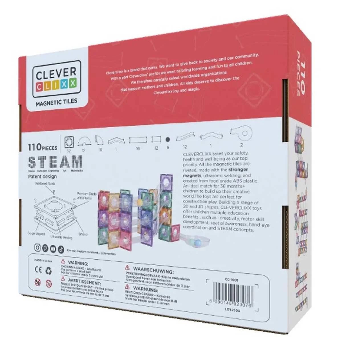 Clever Clixx - 110 Pezzi – Costruzioni Magnetiche Pastello - immagine 8