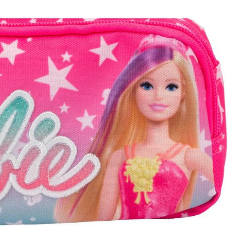 Astuccio Porta Penne Barbie Mattel: Maxi Bustina 2 Zip per Scuola - immagine 3