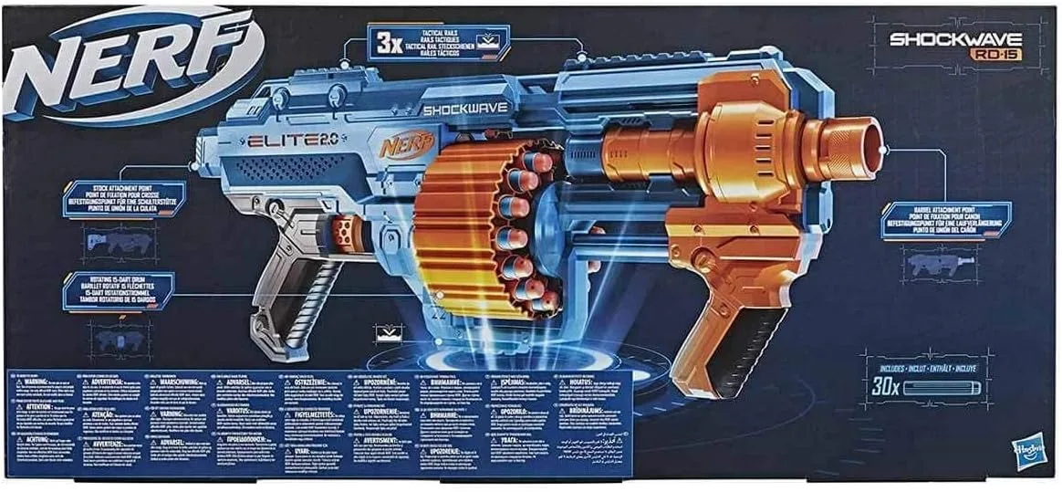 Nerf Elite 2.0 Shockwave RD-15 – Hasbro | 52cm x 21cm x 5cm - immagine 7