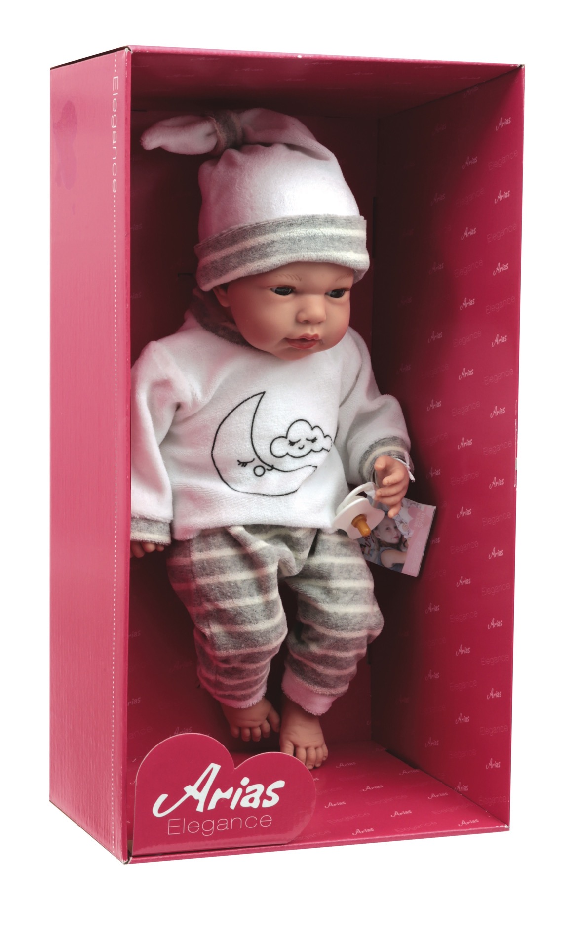 Arias Doll Dolci Suoni Con Pigiamino Grigio e Bianco