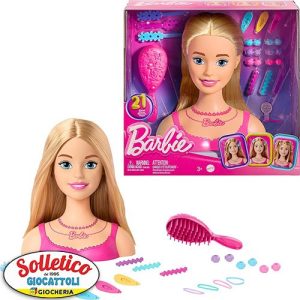 Hairstyle Capelli Arcobaleno – Barbie: Mattel (Testa per Acconciature / 20 Accessori Colorati / HMD88)