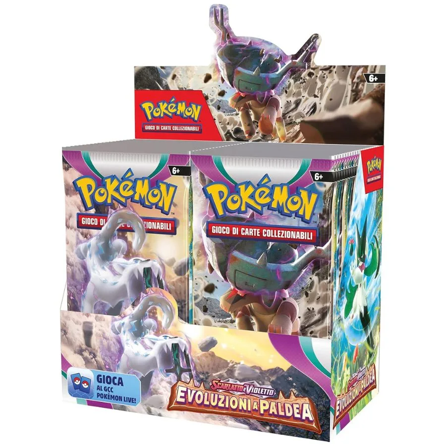 Booster Box Evoluzioni a Paldea – Pokémon TCG | 13,5cm x 7,5cm x 12cm - immagine 3
