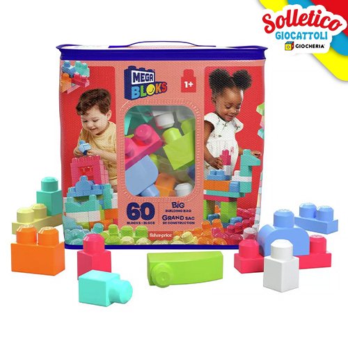 Fisher-Price – Mega Blocks: Sacca Grande (60 Blocchi – Rosa)