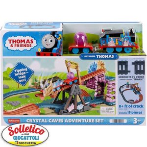 Set Avventura nelle Grotte di Cristallo – Il Trenino Thomas: Fisher-Price (19 Pezzi – 2,5 Metri di Pista – Per Bambini dai 3+ – Motorizzato)