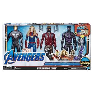 HASBRO – Avengers Set Personaggi Titan Hero Power Fx Iron Man, Captain Marvel, Star Lord, Black Panther