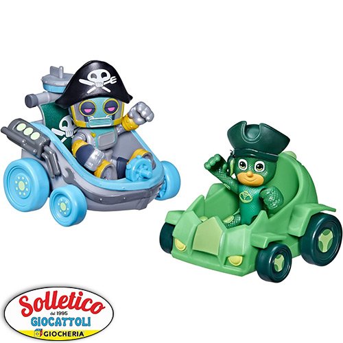 Battle Racers – Gekko VS Pirate Robot: Hasbro (2 veicoli, 2 Figure / Pirate Powers / PJ Masks) - immagine 4