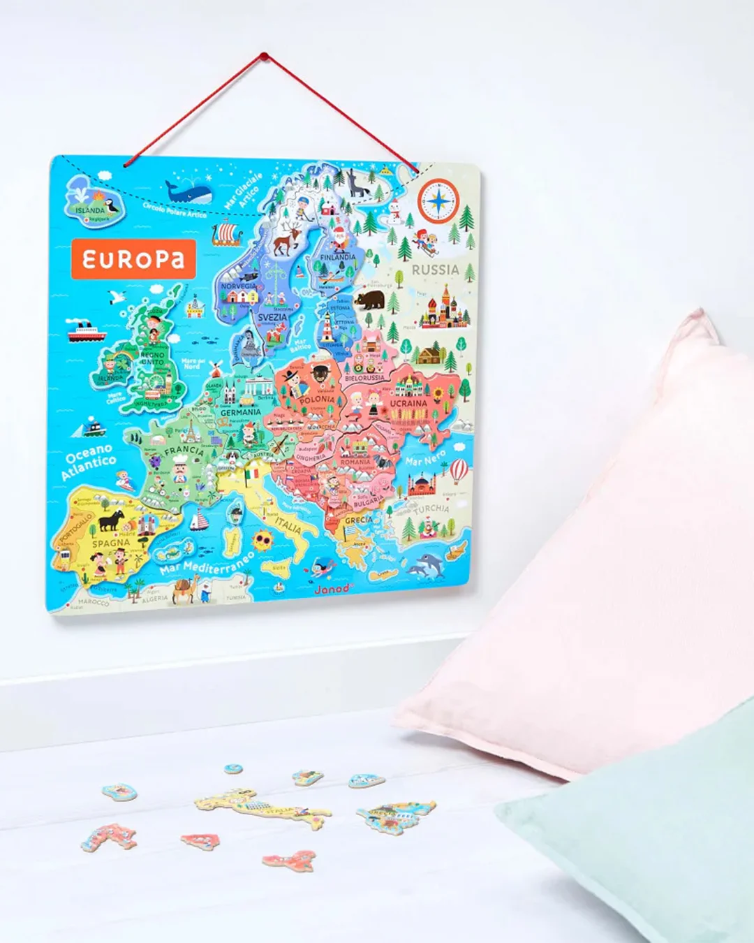 Janod - Mappa Magnetica Dell’europa Versione Italiana - immagine 4