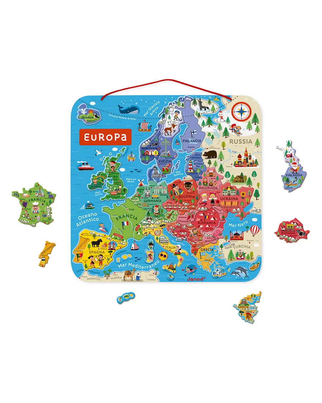 Janod - Mappa Magnetica Dell’europa Versione Italiana - immagine 3