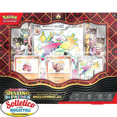 Pokémon Destino di Paldea – Collezione Premium Skeledirge-EX: Scheledirge Cromatico e 8 Buste!