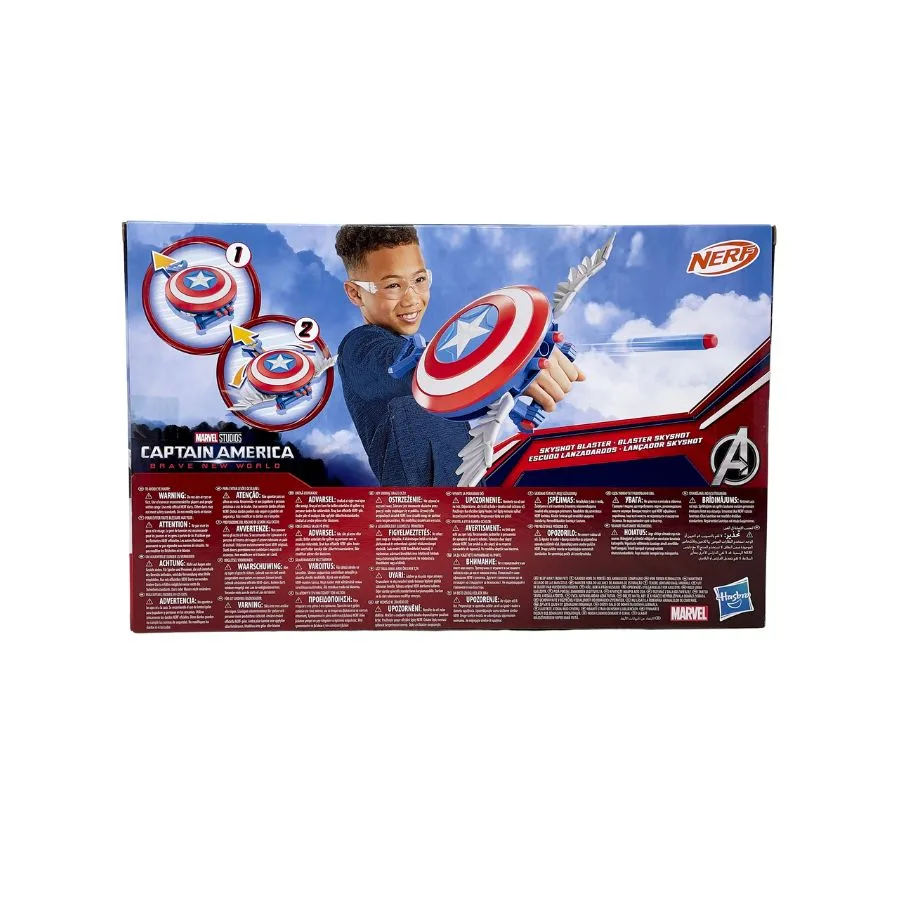 Nerf Capitan America – Skyshot Blaster – Hasbro | 35 cm x 7 cm x 23 cm - immagine 6