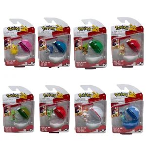 Pokémon Clip’N’Go – 1 Poké Ball + 1 Pokémon – Assortito – Jazwares | 5,5cm x 3,25cm x 8cm
