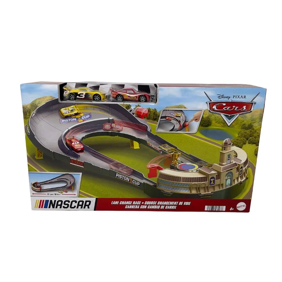 Cars NASCAR – Lane Change Race Playset – Mattel | 45cm x 9cm x 25cm