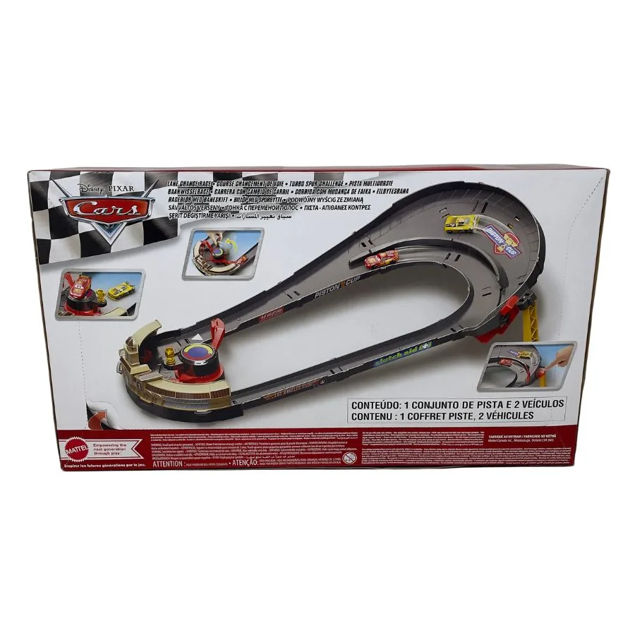 Cars NASCAR – Lane Change Race Playset – Mattel | 45cm x 9cm x 25cm - immagine 3
