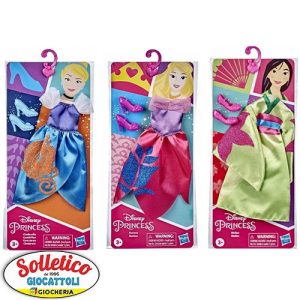 Disney Princess – Abiti Assortiti (Cenerentola / Aurora / Mulan): Trasforma le tue Bambole in Principesse!