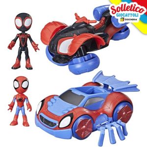 Spidey and his Amazing Friend – Veicolo Con Figure: Techno-Moto Cambiante / Arachno-Bolide Convertibile (Assortito)
