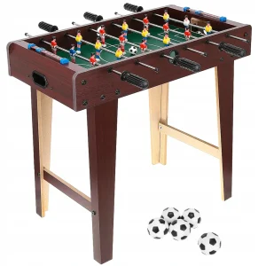 Calcio balilla per bambini in legno con manici antiscivolo e 5 palline