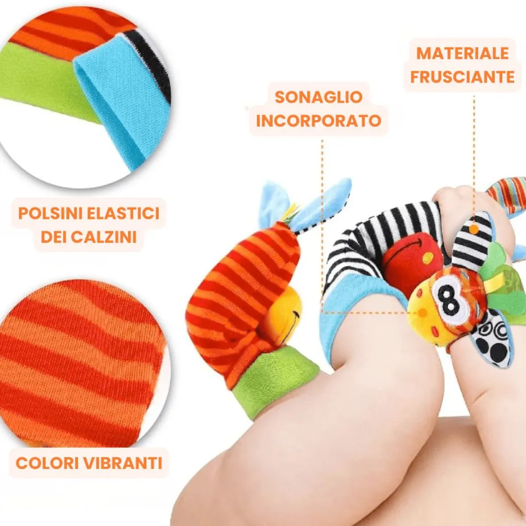Calzini neonato con sonagli a forma di animali - immagine 6