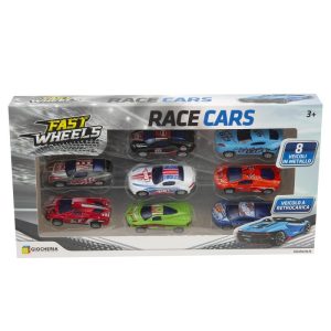 Fast Wheels – Set di 8 Auto Die Cast 1:64: Adrenalina e Divertimento
