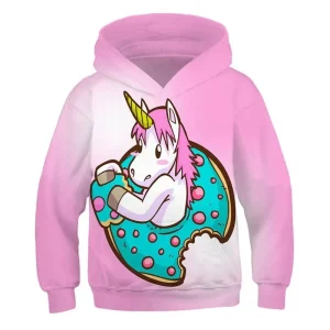 Felpa Unicorno Ciambella Rosa