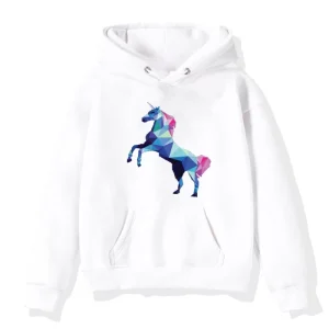 Felpa Unicorno Donna Bianco