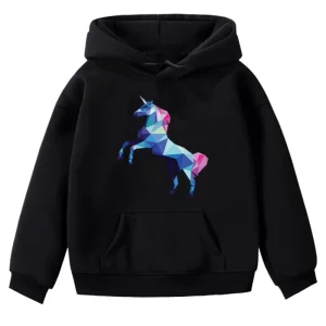 Felpa Unicorno Unisex Nero