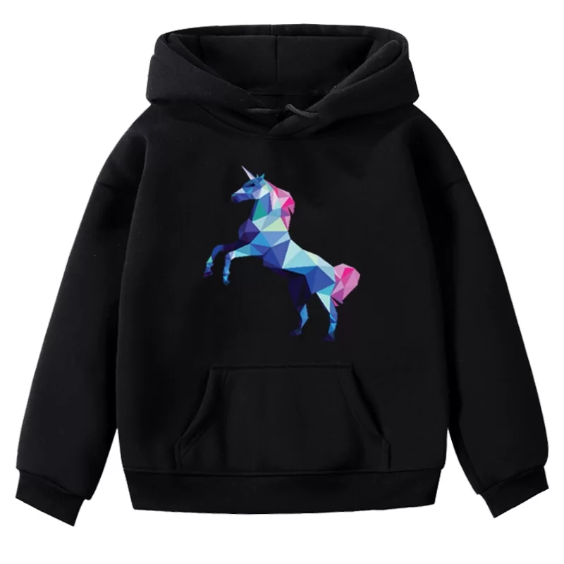 Felpa Unicorno Unisex Nero - immagine 2