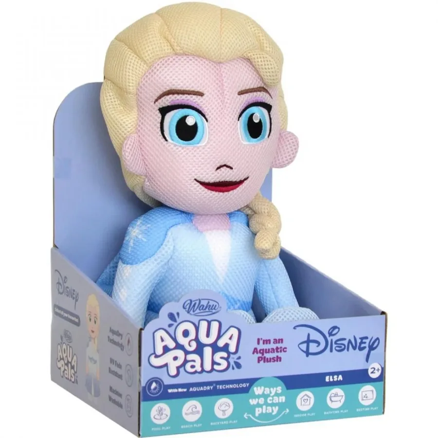 AQUA PALS Elsa – Disney Frozen – Peluche 35cm – Wahu – Goliath | 35cm x 20cm x 10cm - immagine 2