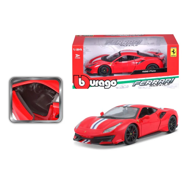 18-26026 RD Bburago Ferrari R&P - Ferrari 488 Pista, rossa - Scala 1:24 - immagine 4
