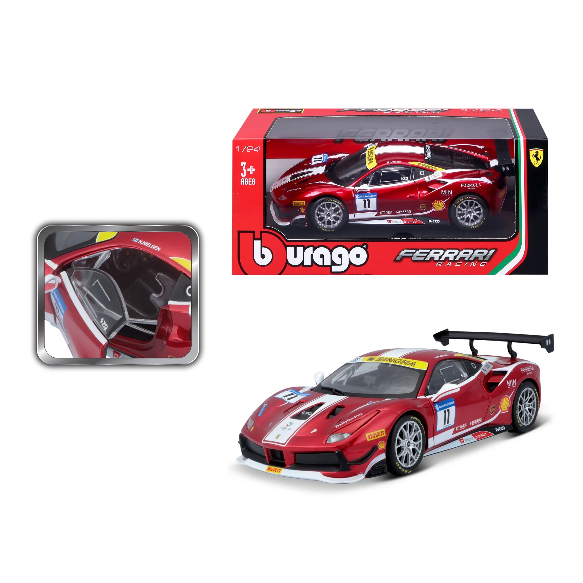 18-26308 Bburago Ferrari Racing - Ferrari 488 Challenge (2017) - 1:24 - immagine 4