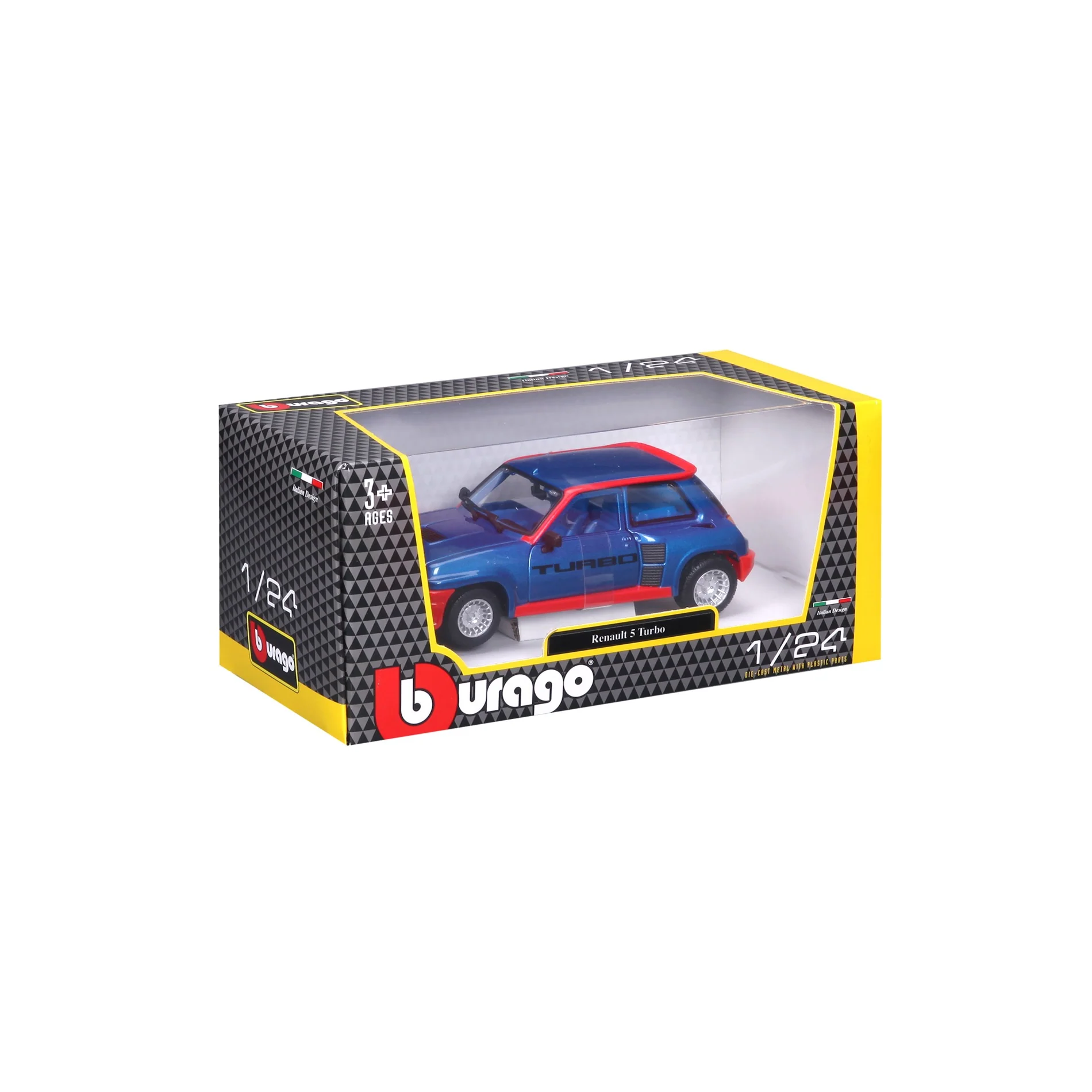 18-21088 Bburago - Renault 5 Turbo, blu o gialla - Scala 1:24 - Colore a scelta - immagine 6