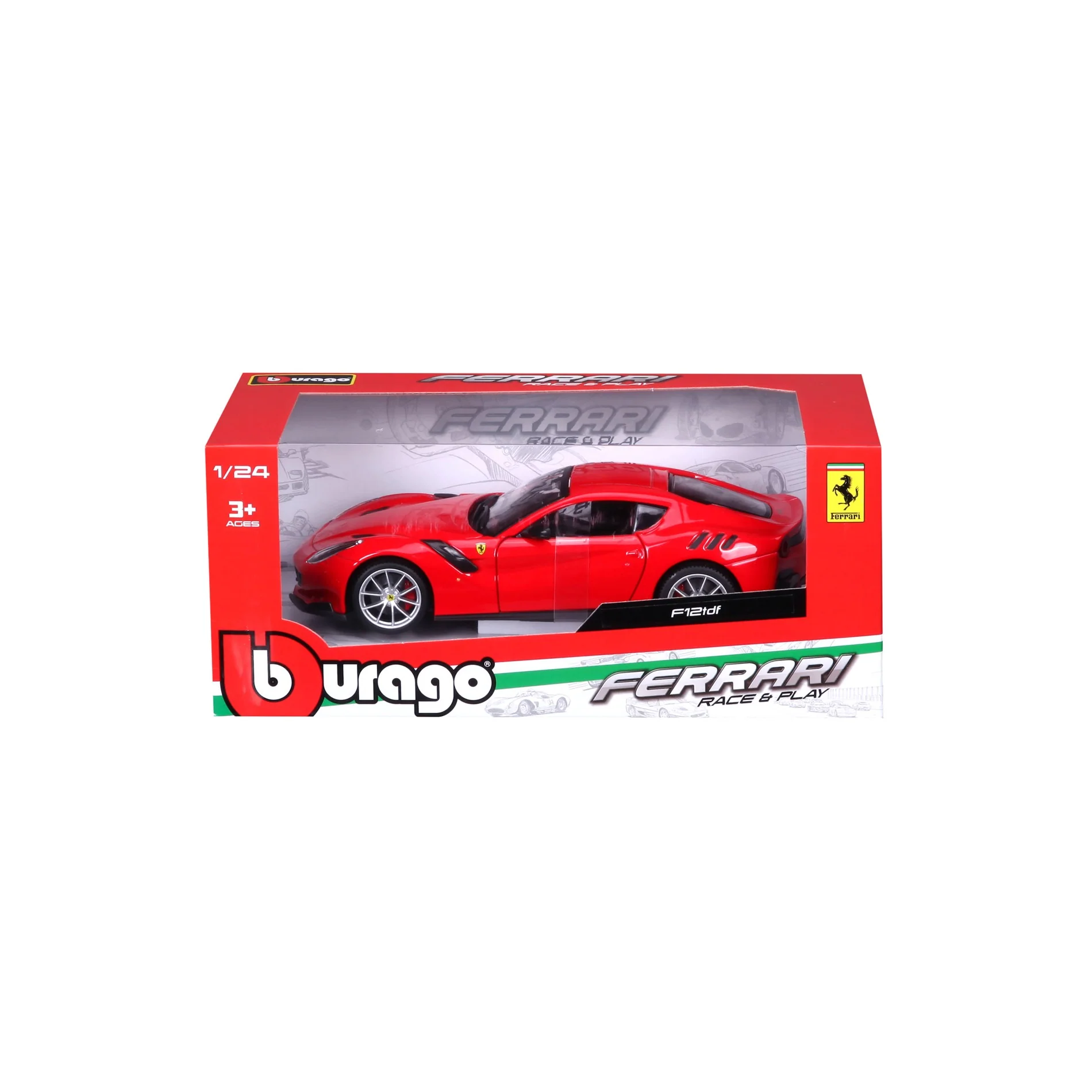 18-26021 Bburago Ferrari Race&Play - Ferrari F12tdf, rossa - Scala 1:24 - immagine 5