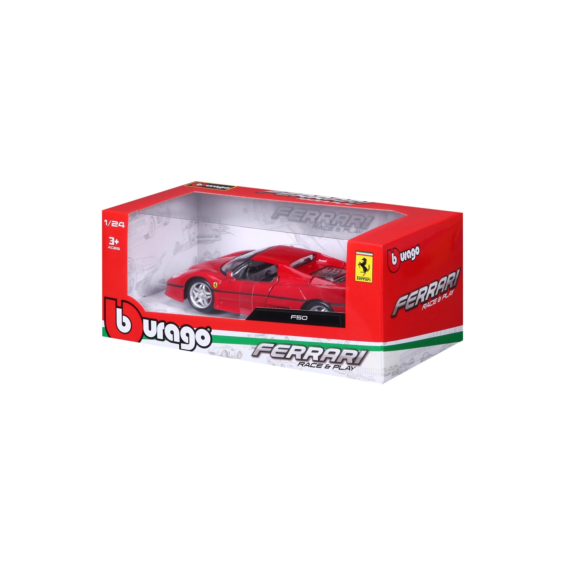 18-26010 Bburago Ferrari Race&Play - Ferrari F50, rossa - Scala 1:24 - immagine 3