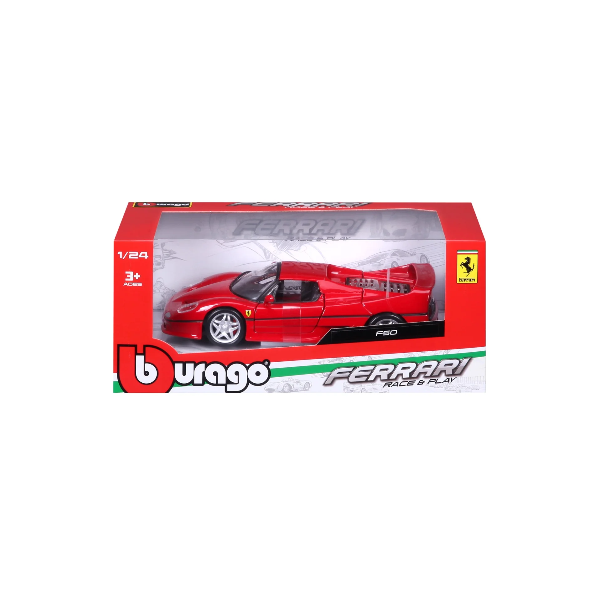 18-26010 Bburago Ferrari Race&Play - Ferrari F50, rossa - Scala 1:24 - immagine 5