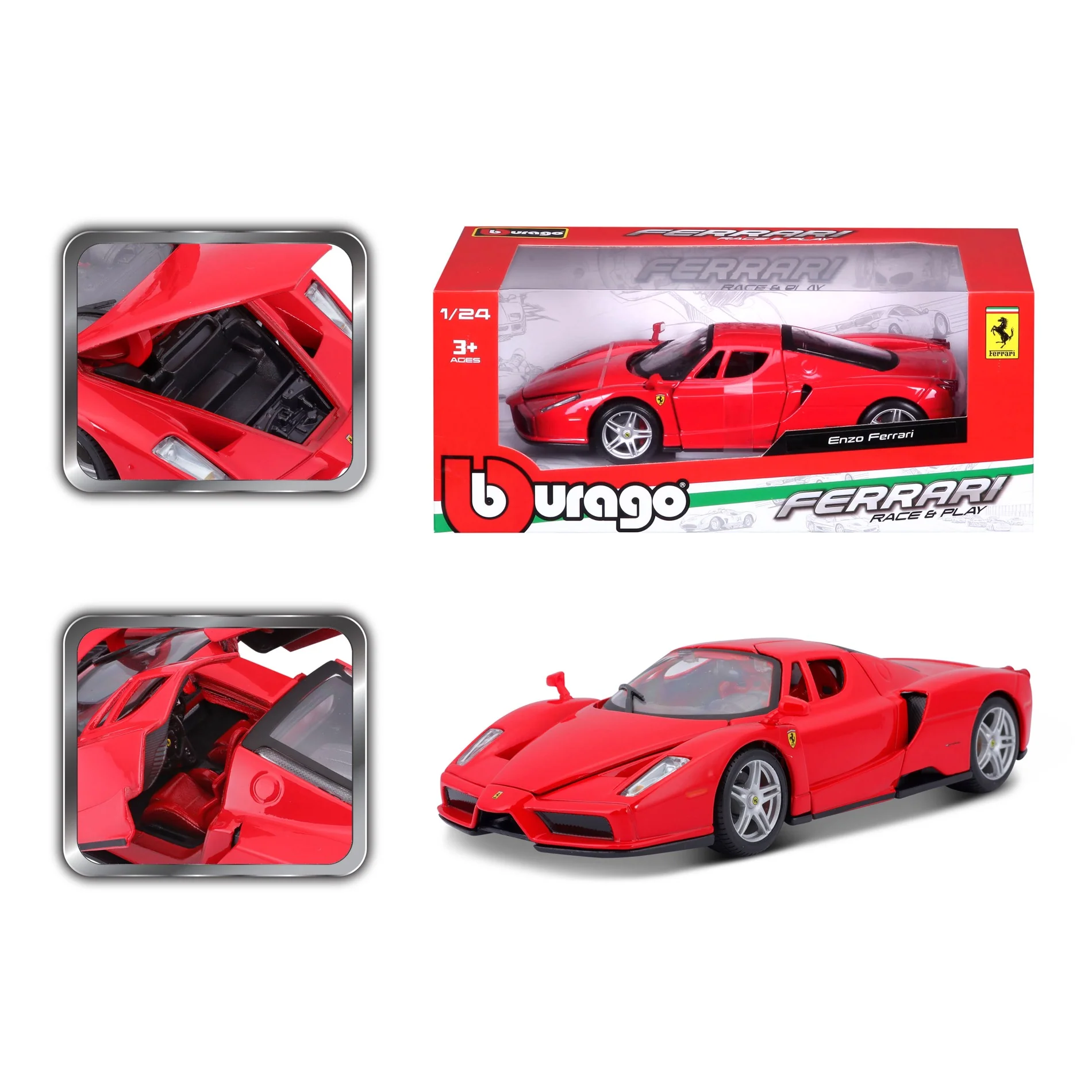 18-26006 RD Bburago Ferrari R&P - Ferrari Enzo Ferrari, rossa - Scala 1:24 - immagine 4