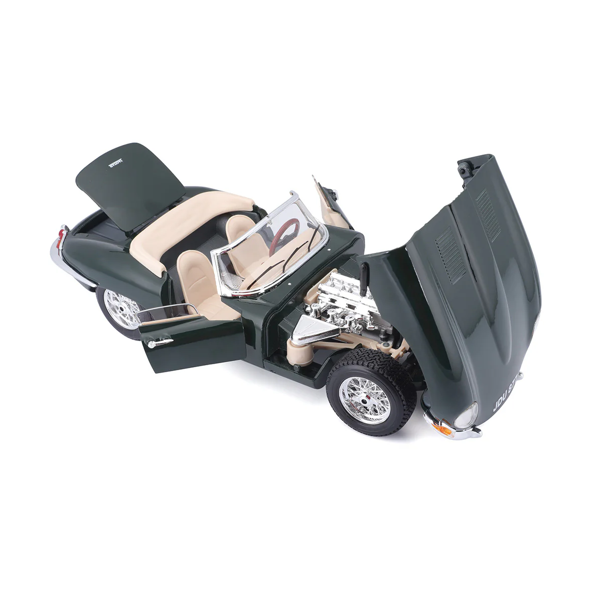 18-12046 - Bburago - 1:18 - 1961 Jaguar E-TYPE Cabrio - Verde - immagine 8