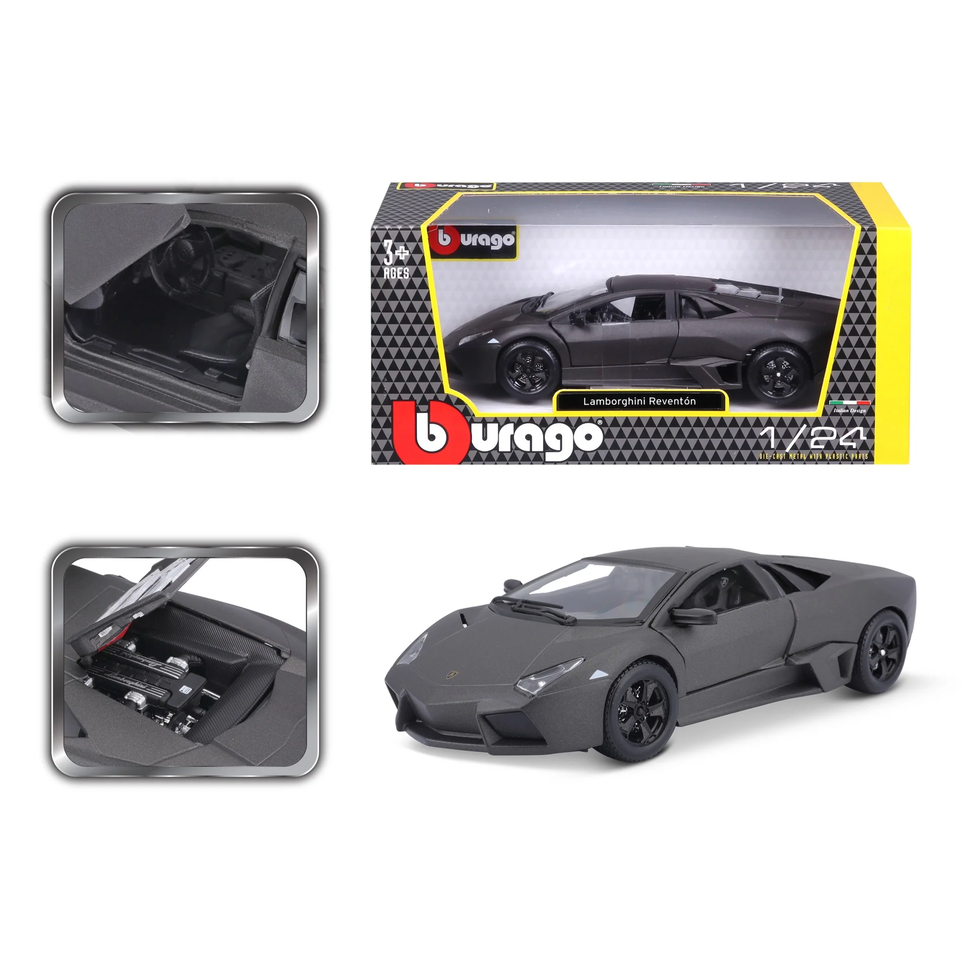 18-21041 GY Bburago - Lamborghini Reventon, grigia - Scala 1:24 - immagine 4