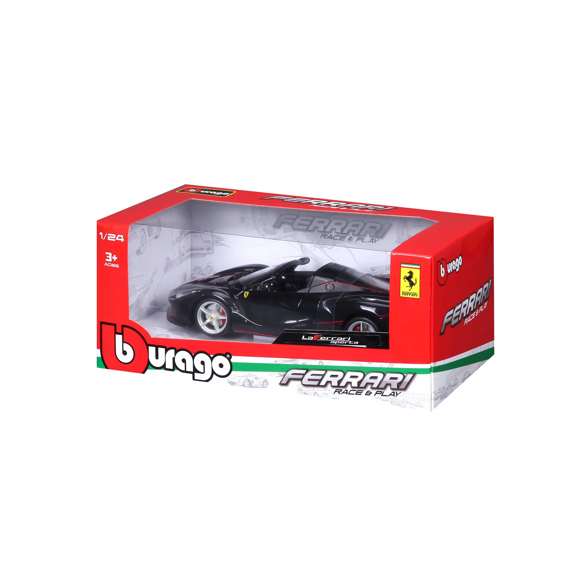 18-26022 Bburago Ferrari Race&Play - Ferrari LaFerrari Aperta, nera - 1:24 - immagine 3