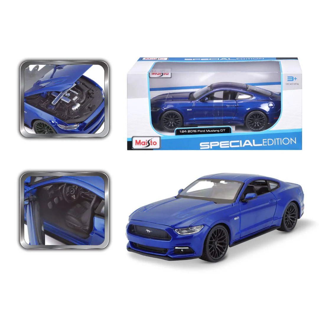 31508 Bburago Maisto - Ford Mustang GT (2015), blu - Scala 1:24 - immagine 4