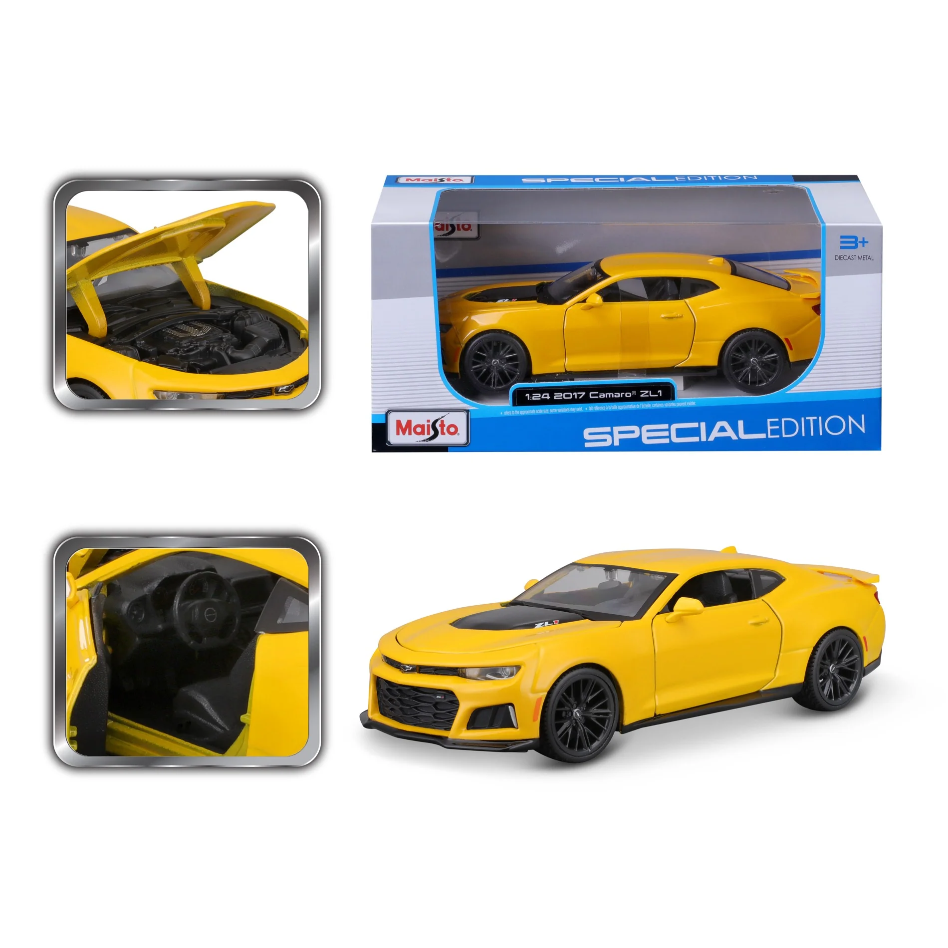 10-31512 Bburago Maisto - Camaro ZL1 (2017), gialla - Scala 1:24 - immagine 4