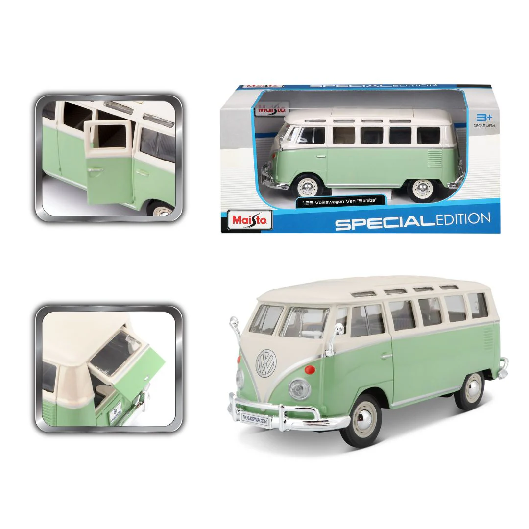 10-31956 Bburago Maisto - Volkswagen Van "Samba", verde - Scala 1:25 - immagine 4